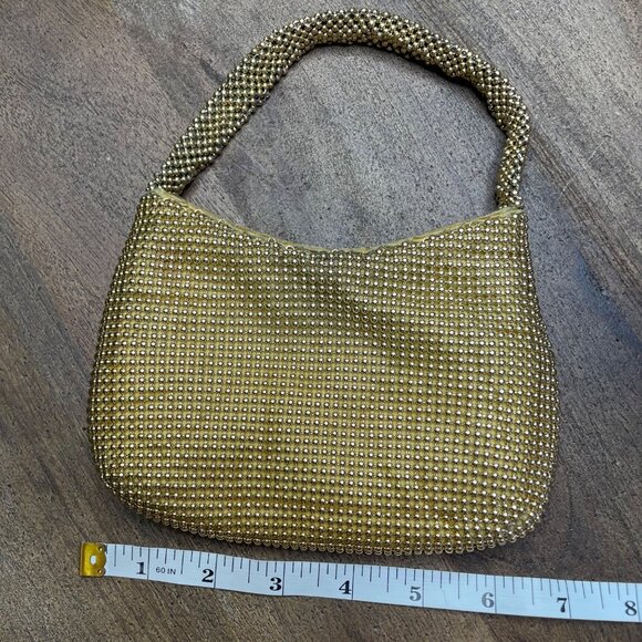 Unbranded Y2K Gold Beaded Mini Handbag Event Romantic Feminine Vintage Inspired - Picture 4 of 5